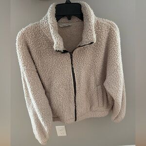 American Eagle Outfitters Beige Teddy Jacket